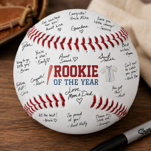1st Birthday Party Signatures First Baseball