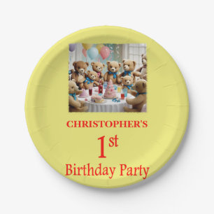 1st Birthday Party Teddy Bears Party Paper Plate
