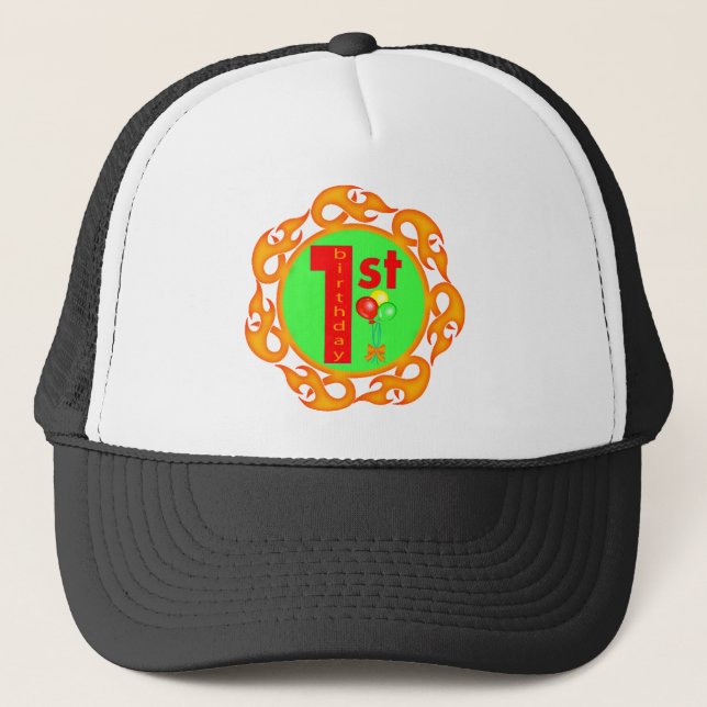 1st Birthday Party Trucker Hat (Front)