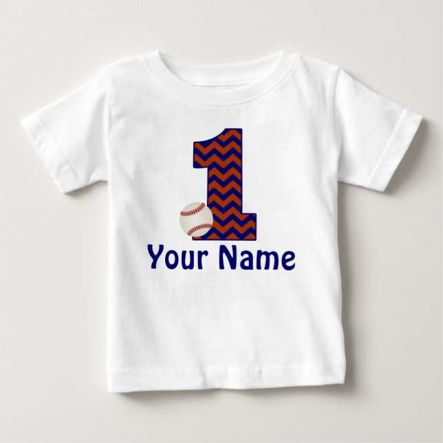1st Birthday Personalized Baseball Shirt (Front)
