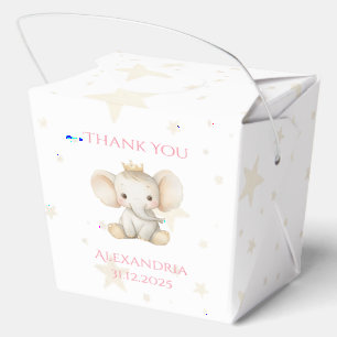 1st Birthday Personalized Princess Elephant Favor Box