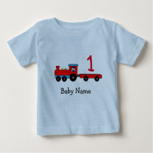 1st Birthday Personalized Train T-Shirt