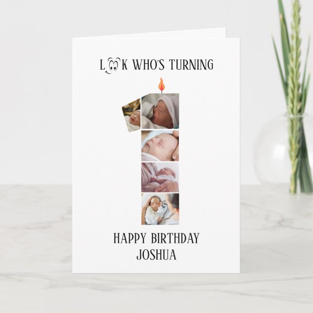 1st Birthday Photo Card (Front)