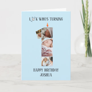 1st Birthday Photo Card