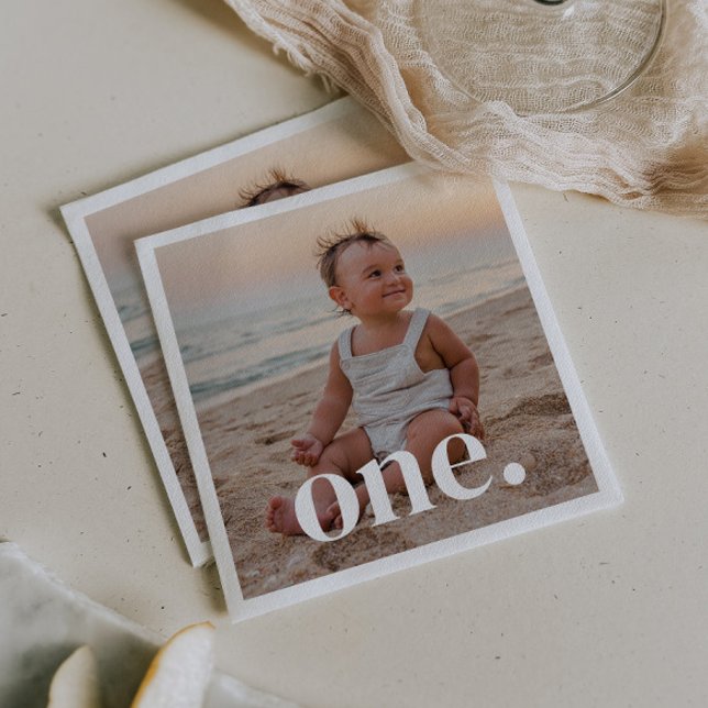 1st Birthday Photo - one Napkin (Zazzle 1st Birthday Photo - one Napkins)