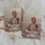 1st Birthday Photo - one Thank You Card<br><div class="desc">A modern Birthday thank you favour card, featuring your own photo and the words 'thank you.' over the top. You can upload your own photo and also change the text if you prefer. This design has been left blank on the back for you to write on.</div>