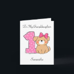 1st Birthday Pink Kitten Granddaughter Birthday Card<br><div class="desc">1st Birthday Pink Kitten Granddaughter Birthday Card</div>