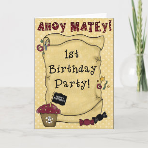1st Birthday Pirate Invitations