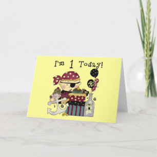 1st Birthday Pirate T-shirts and Gifts Card