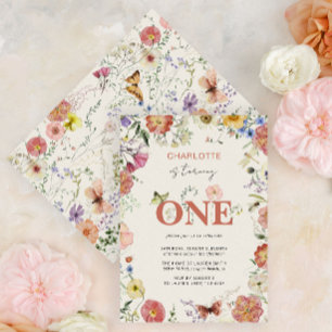 1st Birthday Pressed Flowers Is Turning One Invitation
