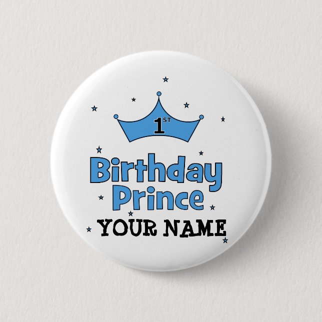 1st Birthday Prince 2 Inch Round Button (Front)