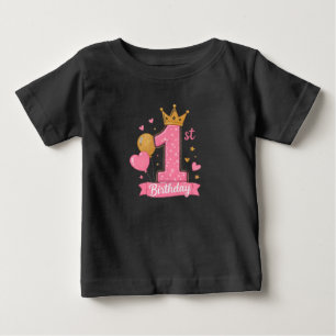 1st Birthday Princess Crown Toddler T-Shirt
