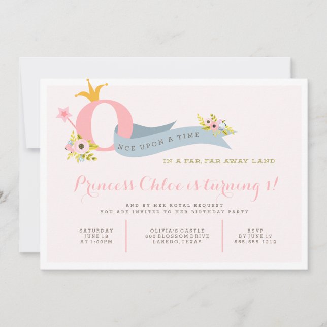 1st Birthday Princess Party Invitation (Front)