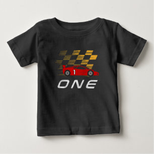 1st Birthday Race Car Funny One Year Old Boy Baby T-Shirt