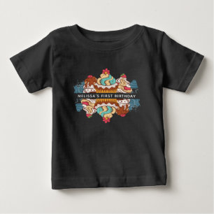 1st Birthday Retro Style Cupcakes Sweet Dessert Baby T-Shirt