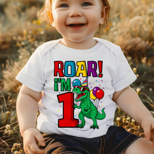 1st Birthday Roar Dinosaur Trex Baby T-Shirt