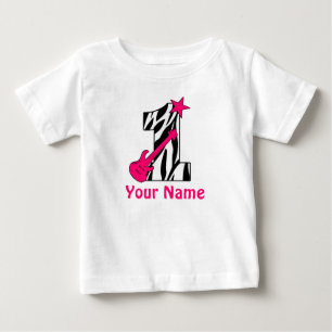 1st Birthday Rockstar Zebra Personalized Shirt