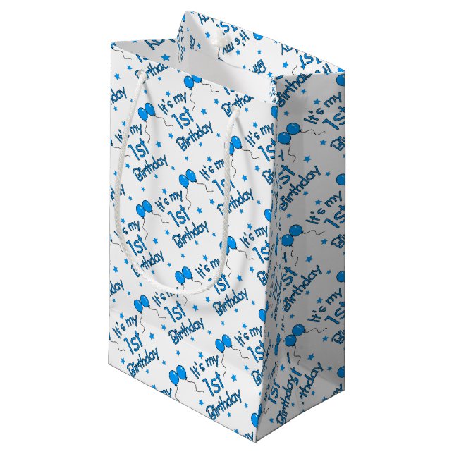1st Birthday Small Gift Bag (Front Angled)