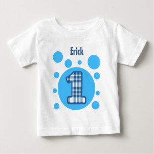1st Birthday Stars and Bubbles One Year Old V10L Baby T-Shirt