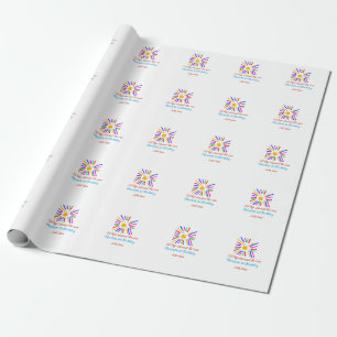 1st Birthday sun trip add name colourful sun date Wrapping Paper