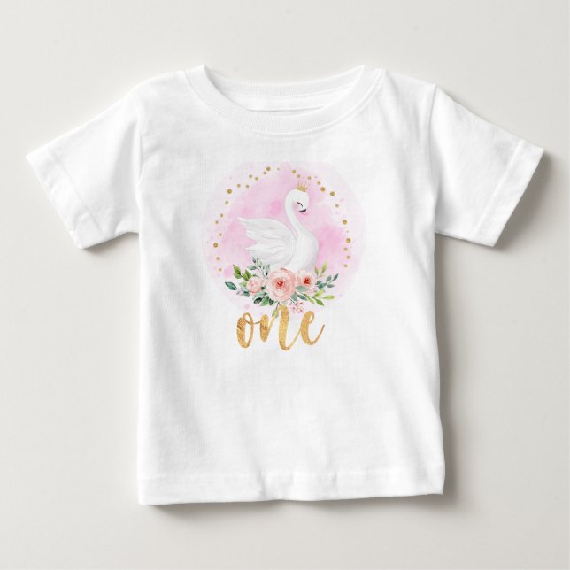 1st Birthday Swan Princess T-Shirt (Front)