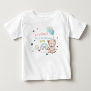 1st Birthday T-Shirts with a cute teddy bear.