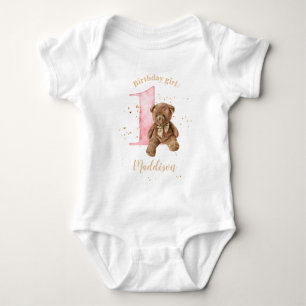 1st Birthday Teddy Bear Baby Bodysuit