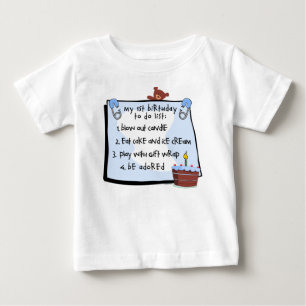 1st Birthday To Do's Blue Baby T-Shirt
