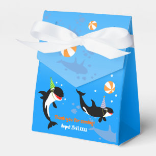 1st birthday under the sea orca whale baby girl favor box