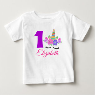 1st Birthday Unicorn Themed Baby T-Shirt