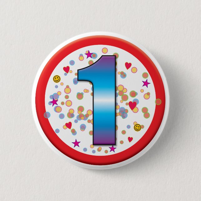 1st Birthday v2 2 Inch Round Button (Front)