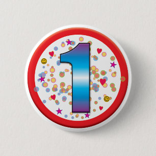 1st Birthday v2 2 Inch Round Button
