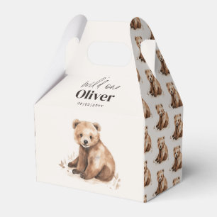 1st Birthday Wild One bear modern elegant party Favor Box