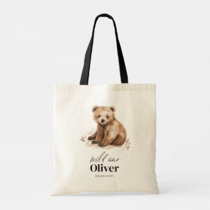 1st Birthday Wild One bear modern elegant party Tote Bag