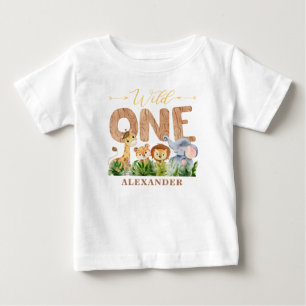 1st Birthday Wild One Jungle Baby T-shirt