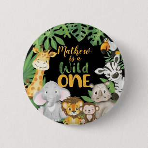 1st Birthday Wild One Safari Jungle Themed 2 Inch Round Button