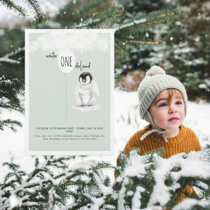1st Birthday Winter Wonderland Birthday Party Invitation