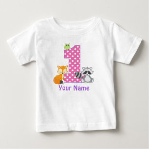 1st Birthday Woodland Personalized T-shirt