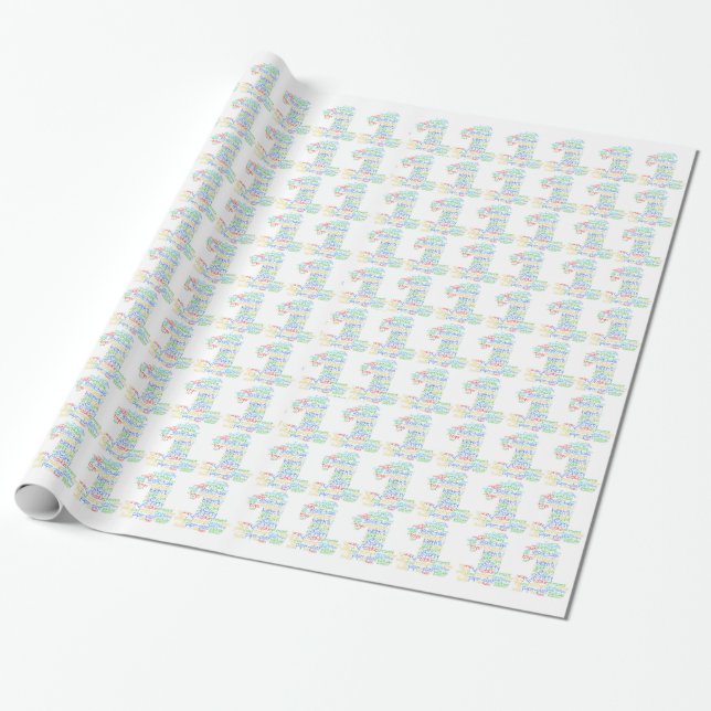 1st Birthday Wrapping Paper (Unrolled)