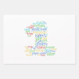 1st Birthday Wrapping Paper Sheets