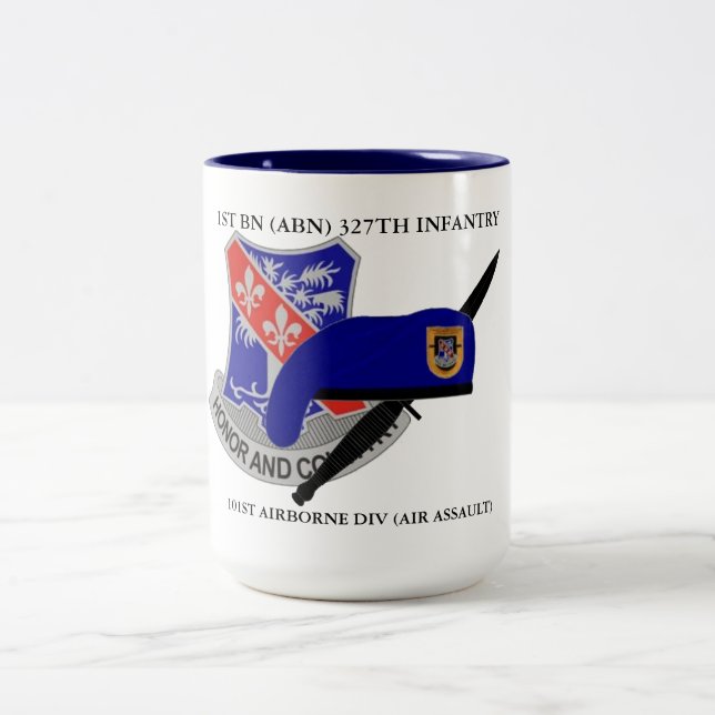 1ST BN (ABN) 327TH INFANTRY 101ST AIRBORNE Two-Tone COFFEE MUG (Center)