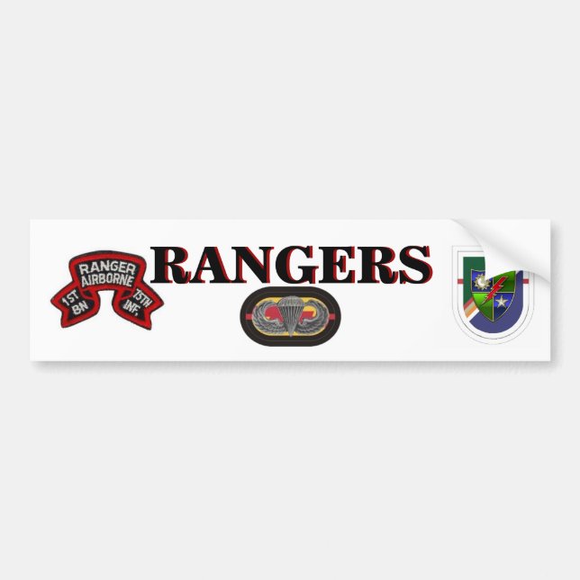 1ST BN (RANGER) 75TH Infantry Bumper Sticker (Front)