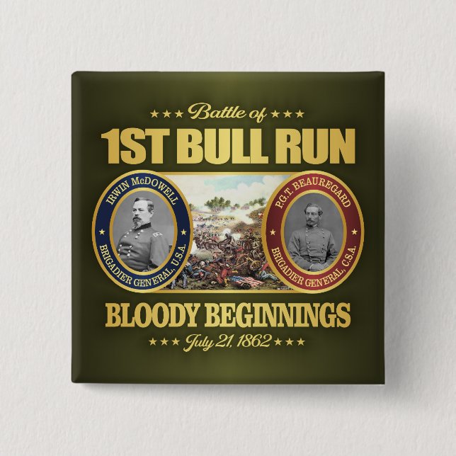1st Bull Run (FH2) 2 Inch Square Button (Front)