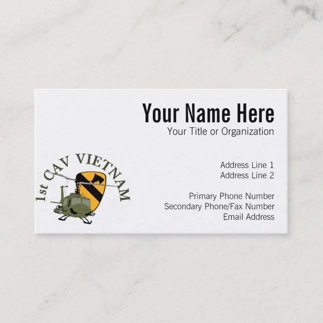1st Cav Vietnam Business Card (Front)
