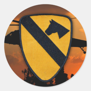 1st cavalry air cav airmobile scrapbooks patch classic round sticker
