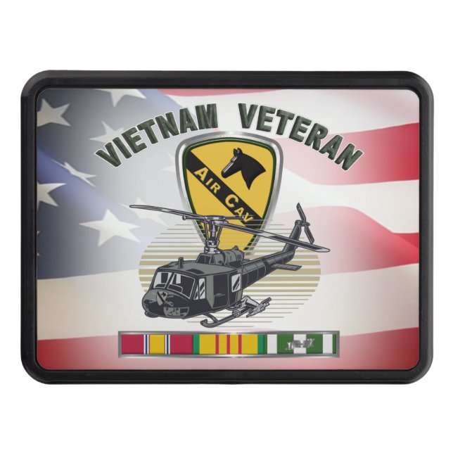 1st Cavalry Division Air Cav Vietnam Veteran  Trailer Hitch Cover (Front)