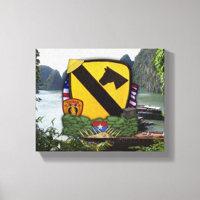 1st cavalry division air cav vietnam war veterans canvas print (Front)