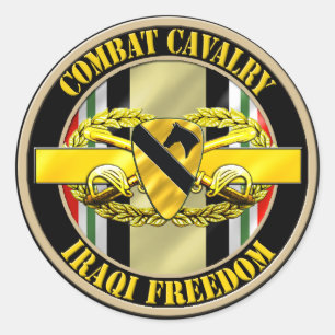 1st Cavalry Division Cavalry Scout OIF Classic Round Sticker