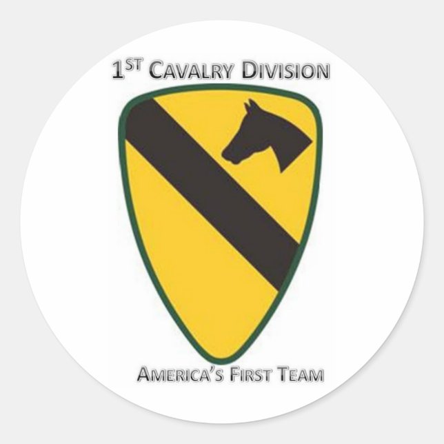 1st Cavalry Division Classic Round Sticker (Front)
