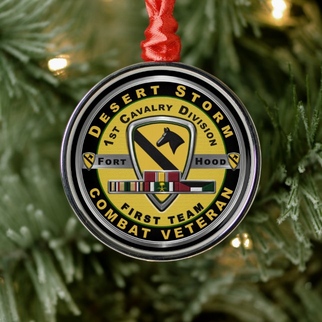 1st Cavalry Division Desert Storm Christmas Metal Ornament (Tree)